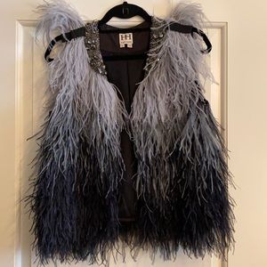 Haute Hippie Ombré Feather Vest